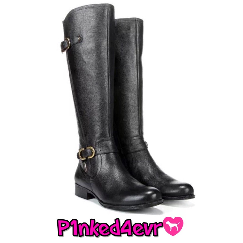 Naturalizer Black Leather Knee High Boots Size 8